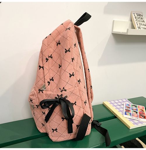 Cute schoolbag for female college students, fashionable bowknot backpack, Japanese style, versatile travel computer backpack