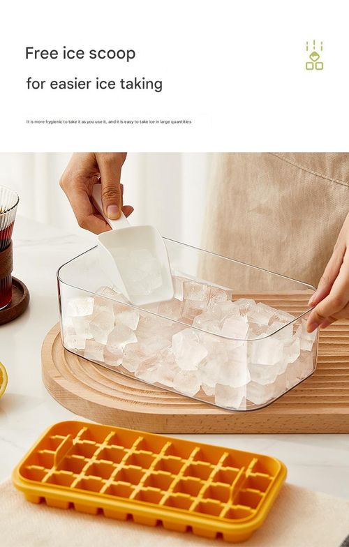 One-button demoulding ice tray ice storage box single double layer press ice box single square ice cube mold home storage box