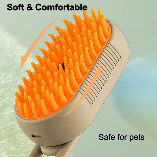 Cat Steam Brush for Cats Multifunctional Plastic Cat Dog Steaming Brush Pet Spray Wash Brush With Handle