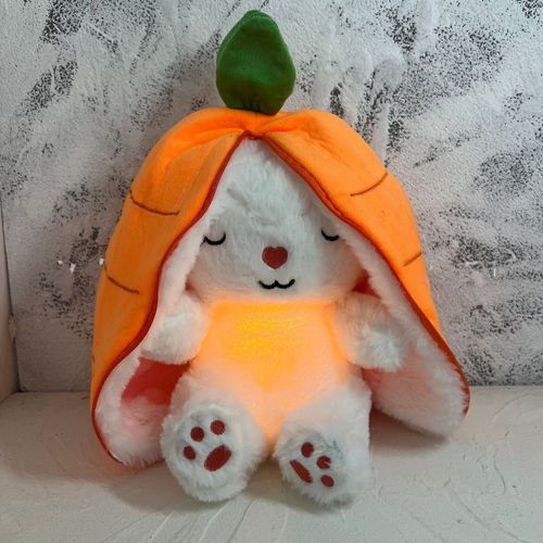 Breathing carrot rabbit to accompany the sleep plush toy cute doll toy children soothing music doll