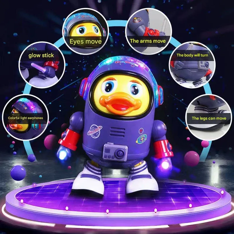 Electric Dancing Space Duck Toy– Singing & Glowing Robot for Kids, Interactive Musical Toy for Boys & Girls, Perfect Birthday gift