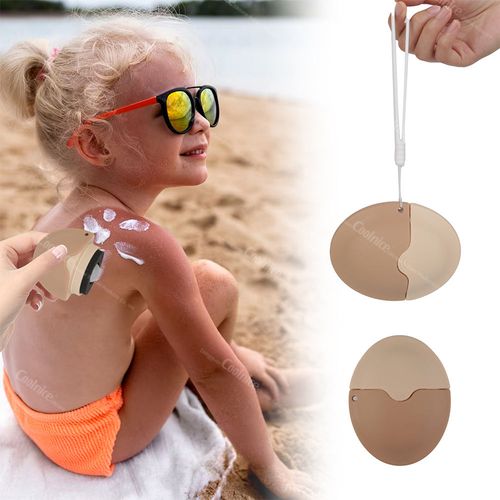 Children's sun protection artifact silicone sunscreen applicator ball sponge back applicator lotion dispenser