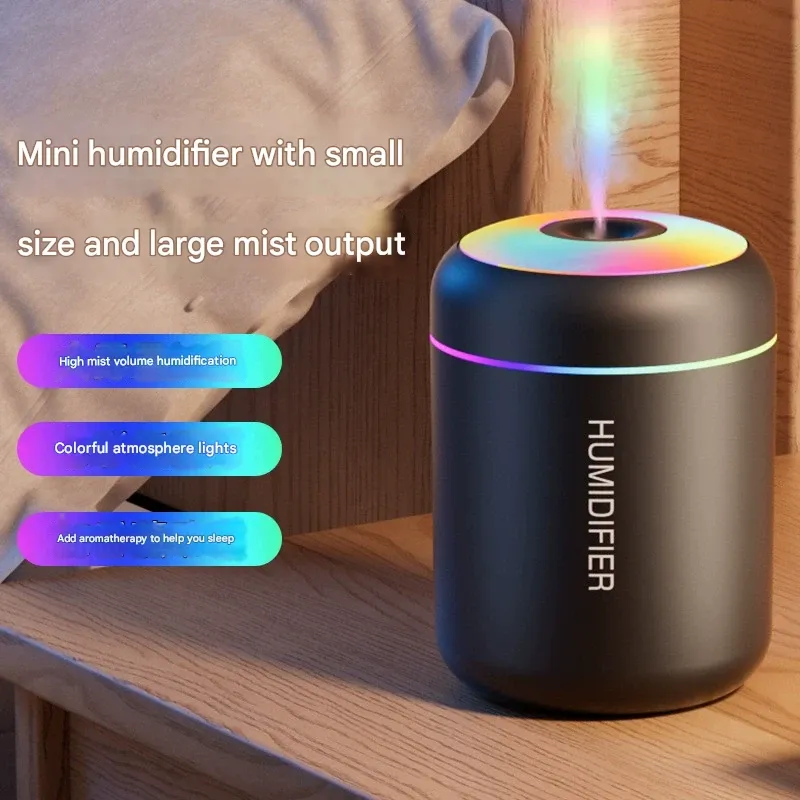 Mars Cannon Ash Pro Mini USB Humidifier Large Mist Volume Colorful Atmosphere Light Silent Home Car Office