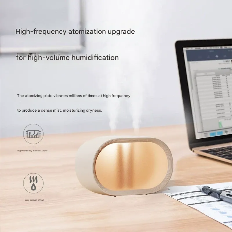 New Home Humidifier with Large Spray, Large Capacity, Small and Portable for Bedroom Desktops, Dual Spray Aromatherapy, Silent Design