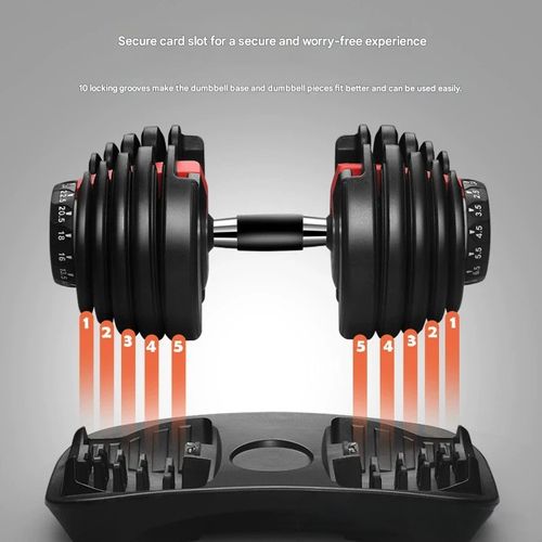 Men's and women's automatic fast adjustable dumbbell set 24kg 52.5 pounds adjustable dumbbell 15 gears. Delivery in 3 days