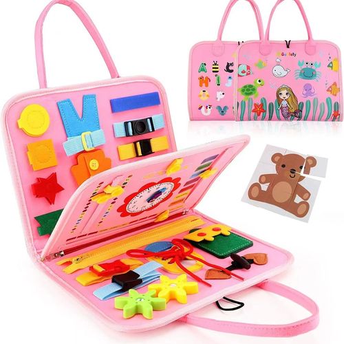 Early childhood learning board educational puzzle toy felt learning board children's activity board felt busy board