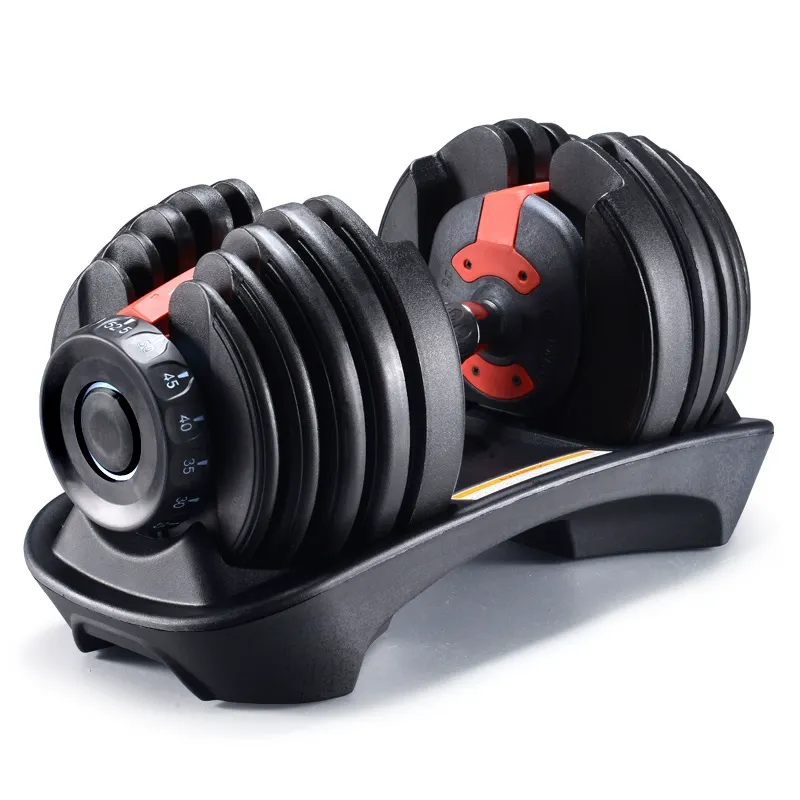 Men's and women's automatic fast adjustable dumbbell set 24kg 52.5 pounds adjustable dumbbell 15 gears