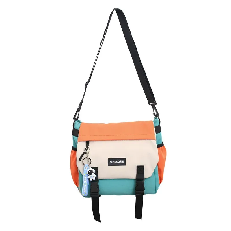Water-proof messenger bag for going out, junior high school and high school students, one-shoulder schoolbag, large capacity, lightweight and simple bag