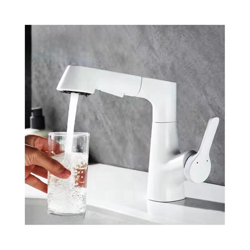 Hot and Cold Water Mixer Taps Single Hole 360 Rotation Spring Pull Down Spray Stainless Steel Kitchen Sink Fauce