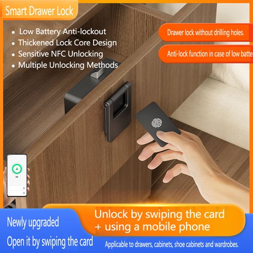 NFC drawer lock, keyless electronic smart wireless locker lock, suitable for home and office.