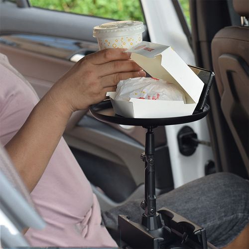 360 degree rotating travel silicone multifunctional car eating cup holder tray