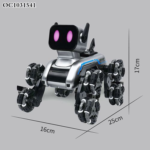 New children's intelligent remote-controlled robotic dog toy car as a gift, with eight-wheel drive, capable of stunt performances and functioning as a mechanical climbing vehicle.