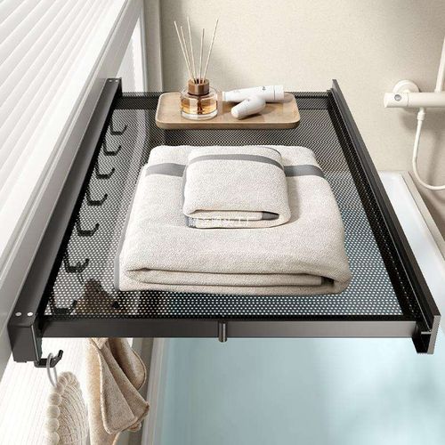 Retractable invisible folding towel rack
