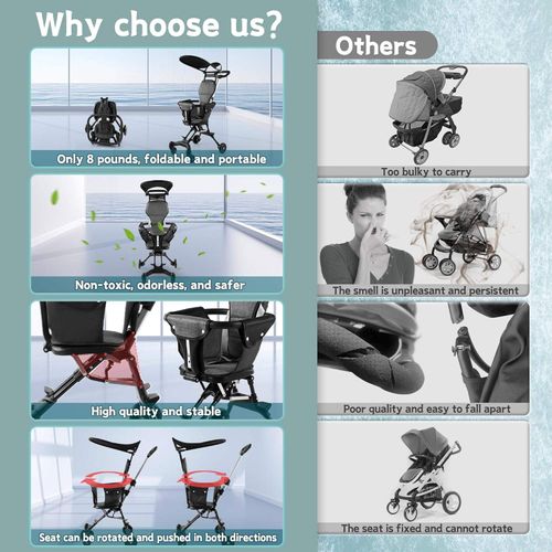 Luxury high-end landscape baby stroller comfortable baby carriage pram  foldable portable and with four wheels.