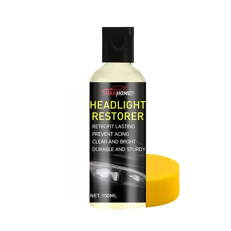 Shanhome Headlight Restoration Kit for Cars , Scratch & Oxidation Remover, Prevents Yellowing, Enhances Clarity and Brightness, 3.38oz
