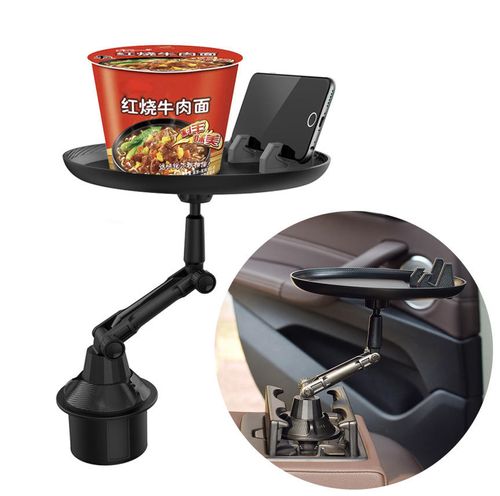 360 degree rotating travel silicone multifunctional car eating cup holder tray
