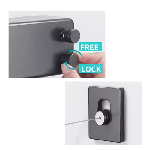 Indoor ABS Square Clothesline Outdoor Clothes Dryer 4.2m Clothesline Rope Retractable Clothes line