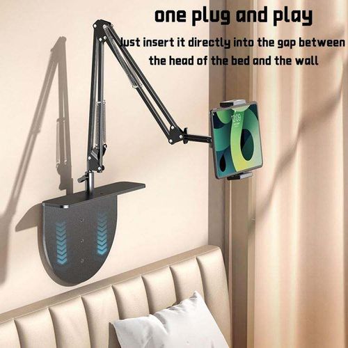 Innovation clip-free enhanced stability hidden bedside retractable mobile phone stand tablet holder for sofa bed