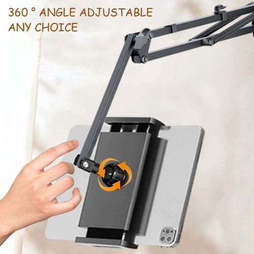 Innovation clip-free enhanced stability hidden bedside retractable mobile phone stand tablet holder for sofa bed