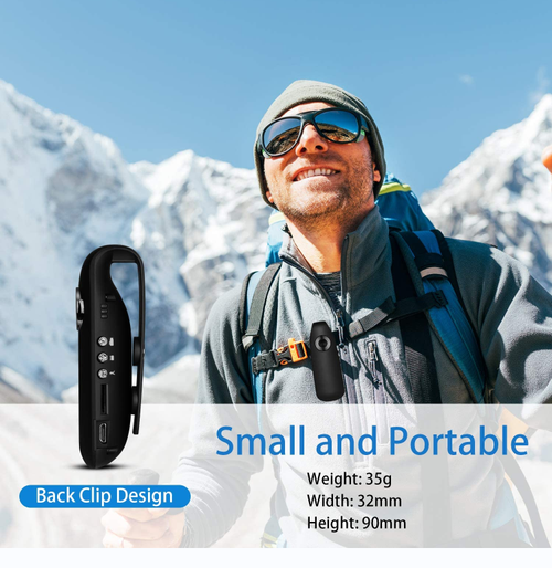 Mini Body Camera Night Version 140 Wide Angle PIR Cameras Pocket Back Clip Nanny Camera HD 1080P 10Hours Working