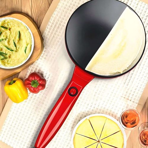 Electric Crepe Maker With Auto Power Off 8 Inch Portable Crepe Maker  Non-Stick Dipping Plate With On Off Switch