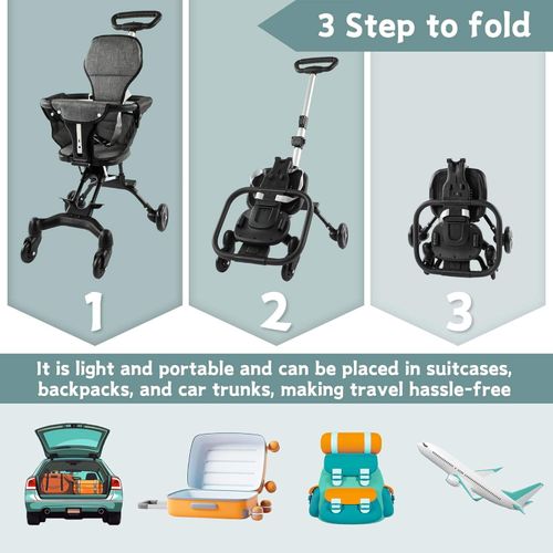 Luxury high-end landscape baby stroller comfortable baby carriage pram  foldable portable and with four wheels.