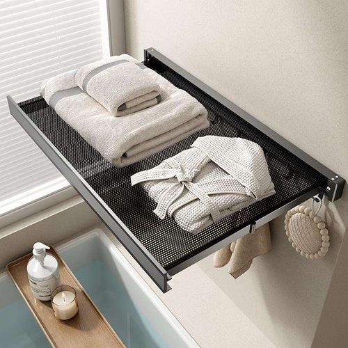 Retractable invisible folding towel rack