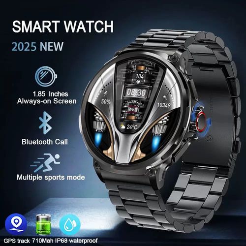 1.85-inch high-definition large screen, full-screen touch, 710mAh large battery, waterproof for outdoor sports, Bluetooth-enabled smart watch with phone call function