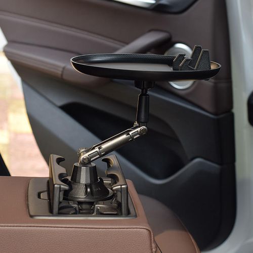 360 degree rotating travel silicone multifunctional car eating cup holder tray
