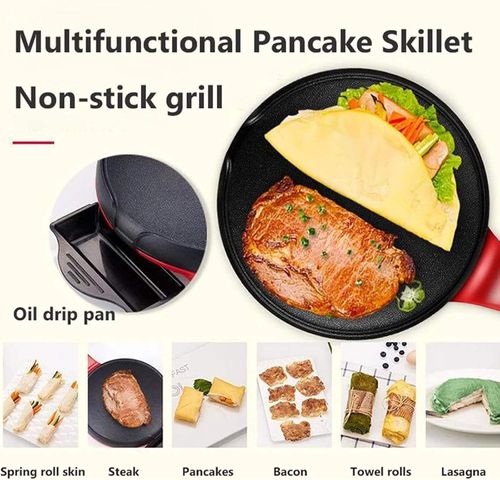Electric Crepe Maker With Auto Power Off 8 Inch Portable Crepe Maker  Non-Stick Dipping Plate With On Off Switch