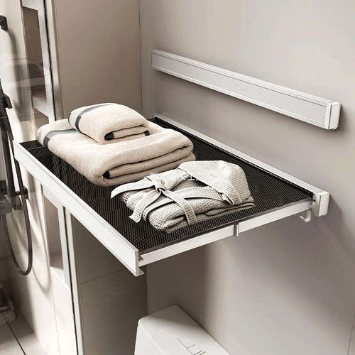 Retractable invisible folding towel rack