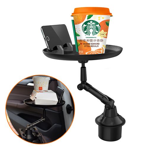 360 degree rotating travel silicone multifunctional car eating cup holder tray