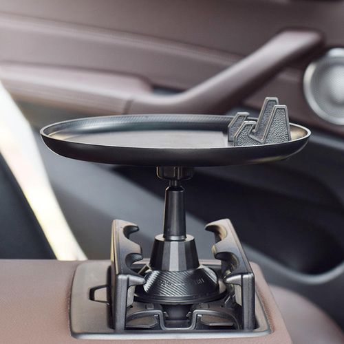 360 degree rotating travel silicone multifunctional car eating cup holder tray