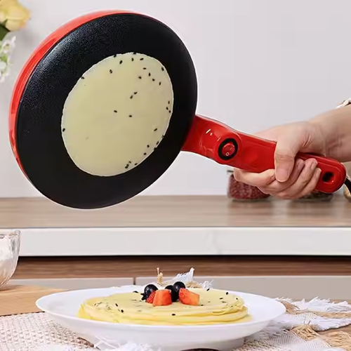 Electric Crepe Maker With Auto Power Off 8 Inch Portable Crepe Maker  Non-Stick Dipping Plate With On Off Switch