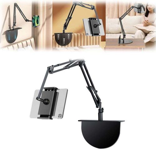 Innovation clip-free enhanced stability hidden bedside retractable mobile phone stand tablet holder for sofa bed
