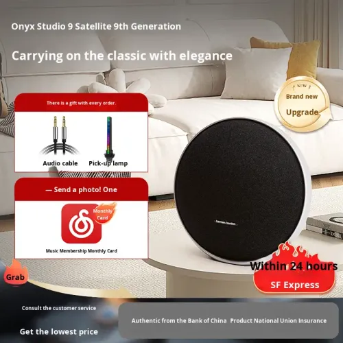 Portable Stereo Home Bluetooth Speaker with Wide-Angle Tweeter System and Classic Design
