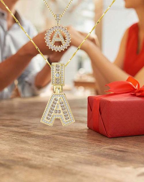 Kamanqi Letter A Necklaces: Sparkling CZ-Studded Personalized Versatile Chic Jewelry