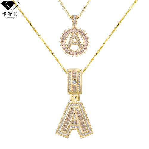 Kamanqi Letter A Necklaces: Sparkling CZ-Studded Personalized Versatile Chic Jewelry