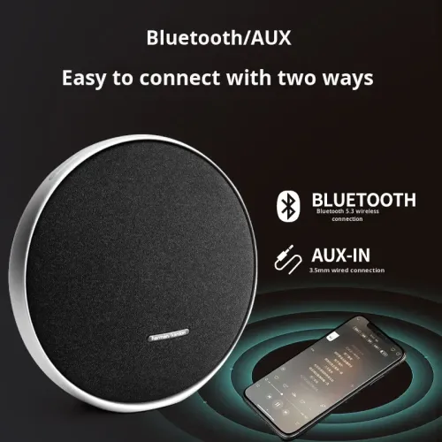 Portable Stereo Home Bluetooth Speaker with Wide-Angle Tweeter System and Classic Design