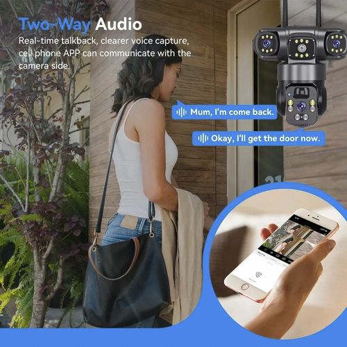 Solar camera monitoring panoramic 360 degree three screen wireless intelligent wifi 4G gun ball all-in-one: one equivalent to three cameras