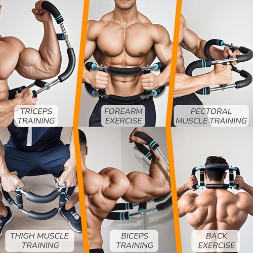 FLEX FORCE 2025 Pro Twister Arm muscle Trainer, 60-100lb Adjustable Power Twister Bar, Chest Shoulder Arm Workout Equipment, Portable Detachable Upper Body Fitness Machine for Home & Gym
