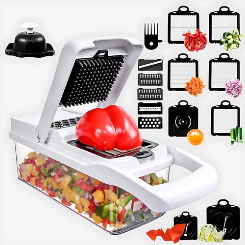 Manual Vegetable Slicer - 9-in-1 Safe Cutter for African Kitchens | No Knife Needed