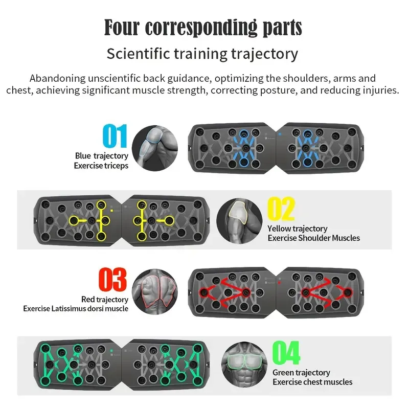Multifunctional Push Up Trainer Board - Enhance Chest Muscle Strength, Boost Home & Gym Workout Efficiency, Ergonomic Design for Comfortable Exercise - Ideal for Fitness Enthusiasts