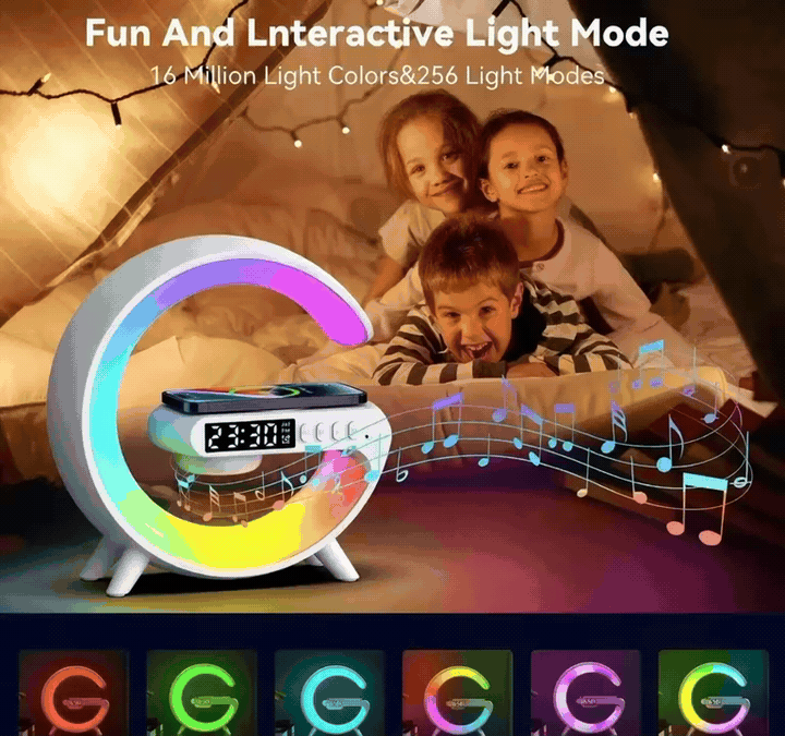 🔥Wireless Charger ＋ Speaker + Night Light + Alarm Clock