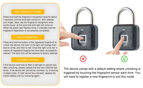 Waterproof Ultra-Fast Smart Fingerprint Padlock