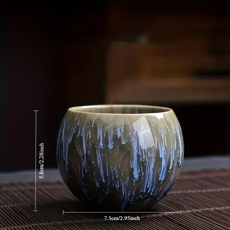 A Set of Wuyi Mountain Ceramic Tea Cups, Traditional Chinese Kiln Jian Five Elements Master Cups, High-end Kung Fu Tea Set, Single Large Sample Tea Cup