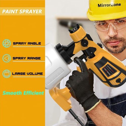 Paint Sprayer High Power Electric Spray Paint Gun with Adjustable Spray Width Knob,1400ML Container,Easy to Clean for Furniture Cabinets House Painting Yellow