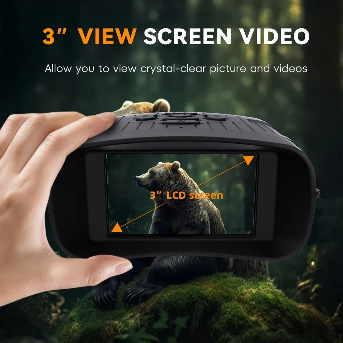 2.7K High-Resolution Night Vision Goggles - 3.0-inch Large Screen, 5X Digital Zoom, Infrared Night Vision, 32G Memory Card for Saving Photos and Videos - Ideal for Camping, Hunting, Safety, and Surveillance