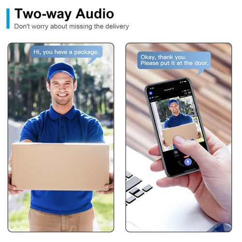 Tuya Smart Waterproof AC Long Power Video Doorbell Wireless Remote Camera Home HD Monitoring