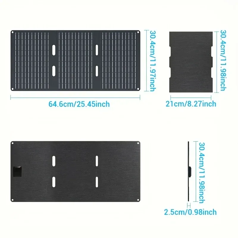 21W Portable Folding Solar Panel Charger, Dual USB A&USB C, High-Efficiency Single Crystal Silicon, Removable Photovoltaic Module, Solar-Powered Charging for Phones & Devices
